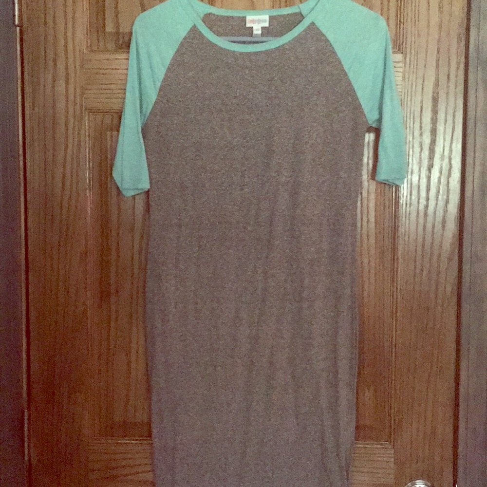XS NWOT LuLaRoe Julia Heather Gray & Teal